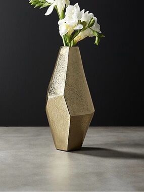 CB2 Von Gold Geometric Vase Metallic